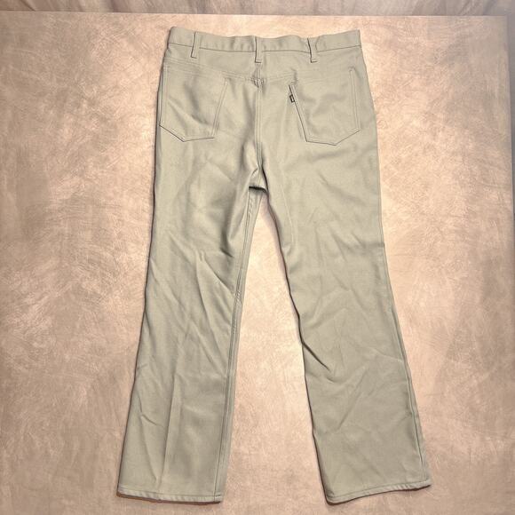 Vintage 60s Levi's Bootcut Flare Pants Khaki Gold Tab Men's 38 Retro Western - Picture 3 of 7